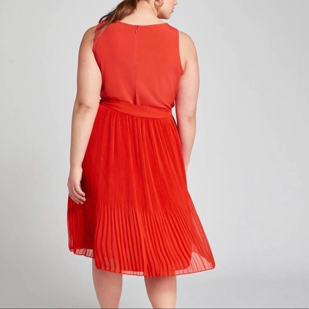 Lane Bryant mixed media fit & flare dress 14/16